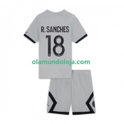 Camisola Paris Saint-Germain R.Sanches 18 Criança Equipamento Segundo 2022-2023 Manga Curta